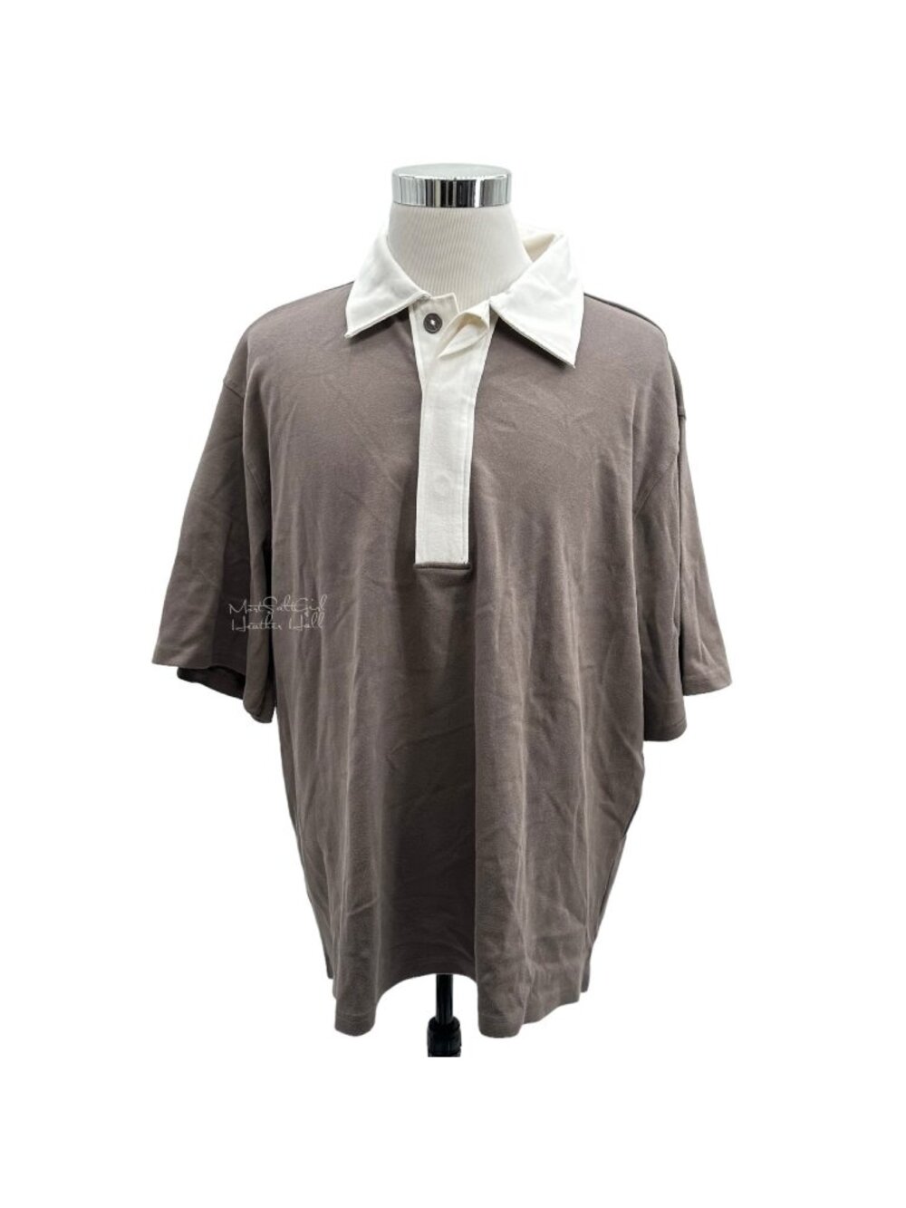 Weekday Pascal Oversized Polo Shirt Size Large